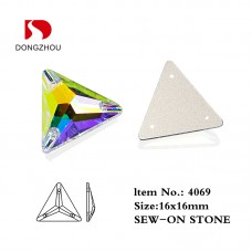 DZ 3069 16*16MM  triangle crystal AB sew on stone 